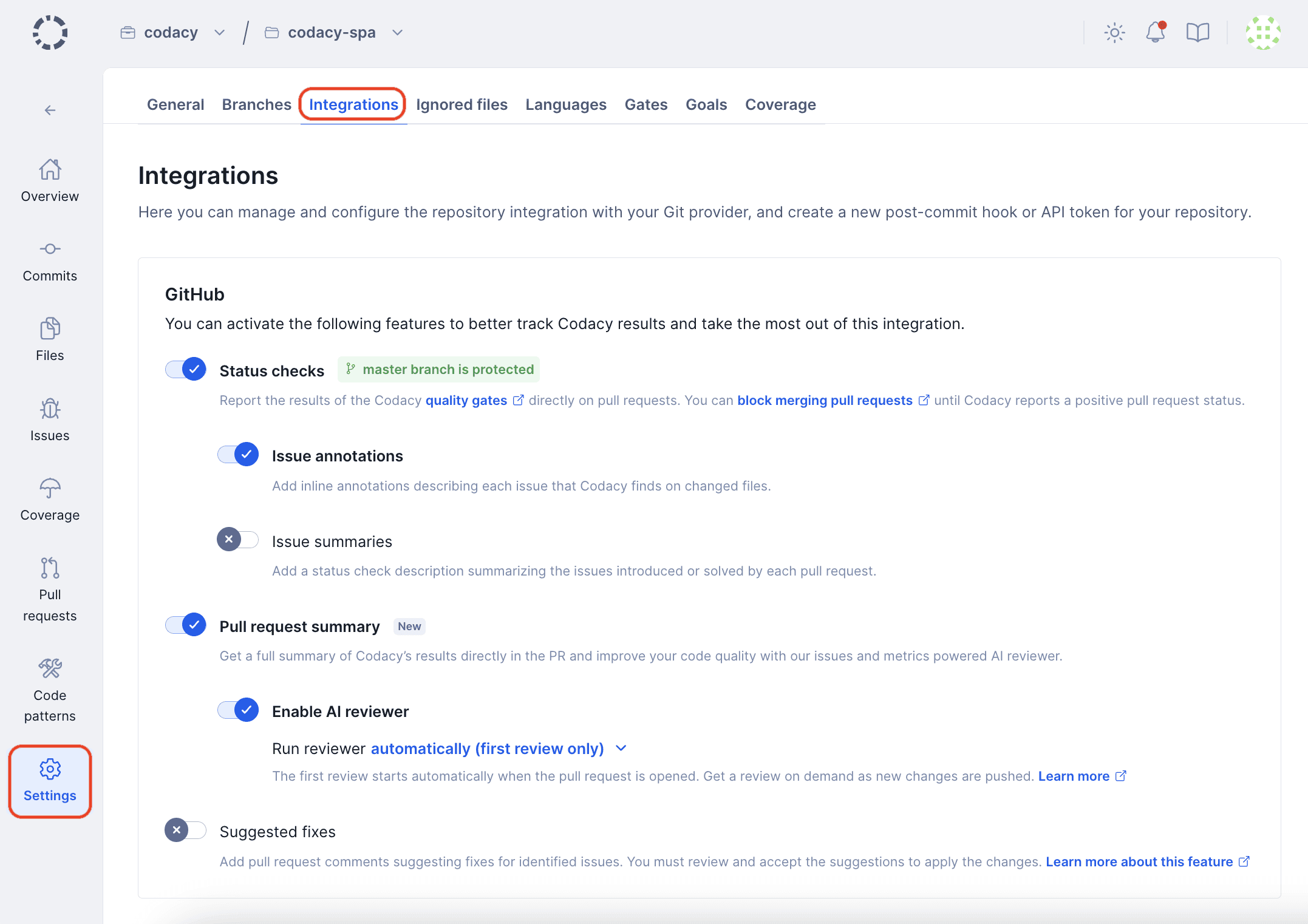 GitHub integration